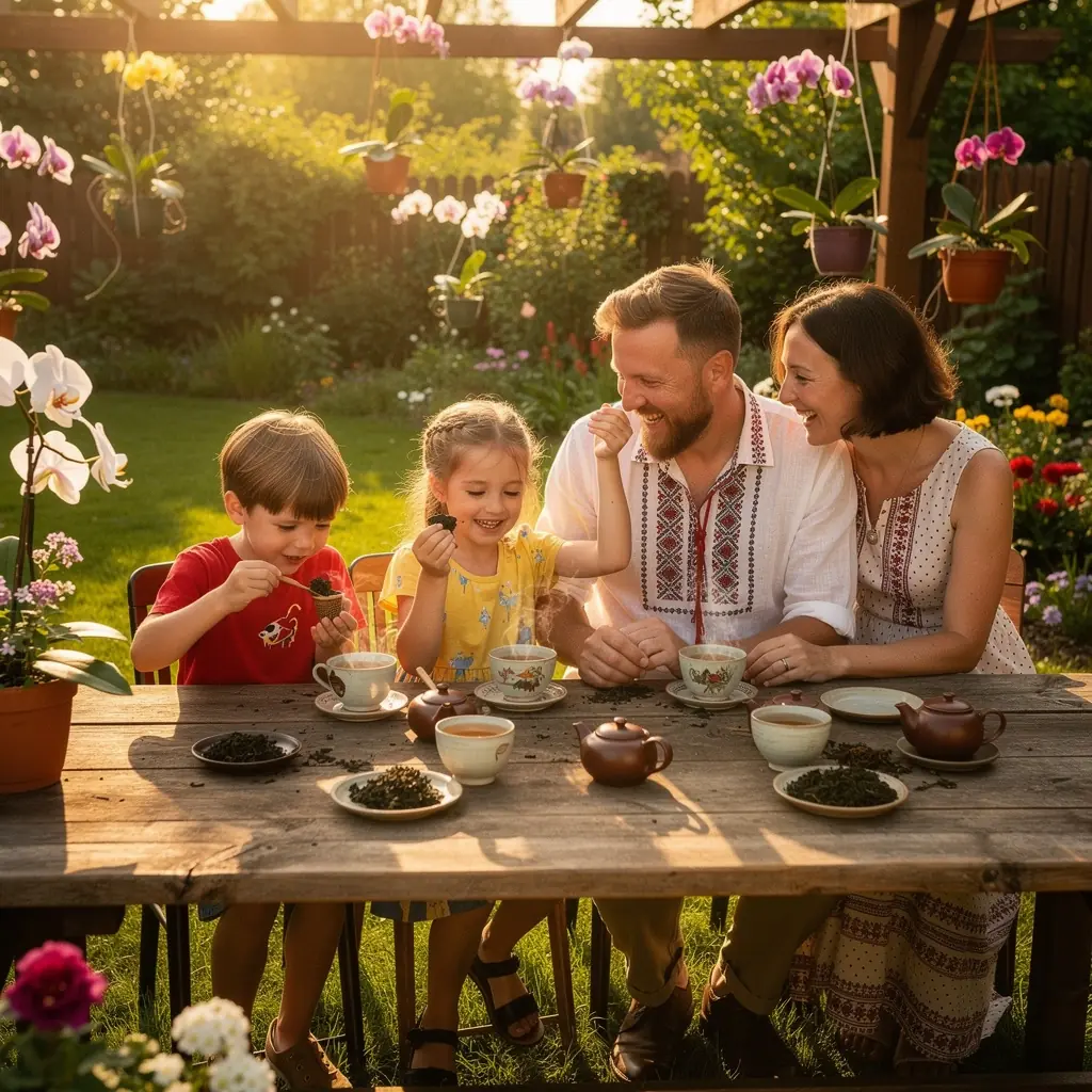 Egy csokor orchidea, amely a Ti Kuan Yin Oolong tea különleges ízét és illatát tükrözi.